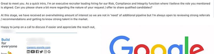 Reply from a live partner campaign